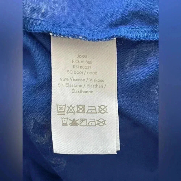 Boden Abstract Floral Print Jersey Knit Dress blue red US 4L - Picture 6 of 11